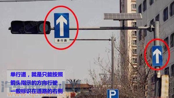 已进入车辆应依标志指示方向行车.