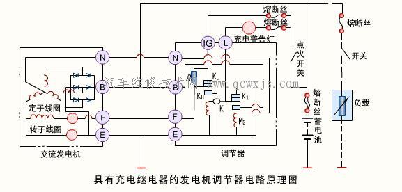 汽车电子调节器接线图图片