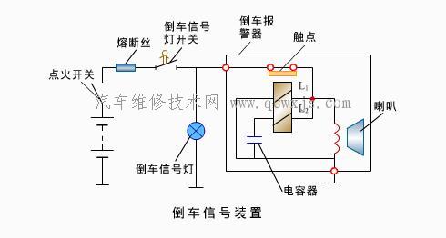 倒车灯电路图怎么画图片