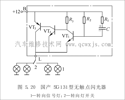 【转向灯系统的组成与（闪光器）工作原理】图4