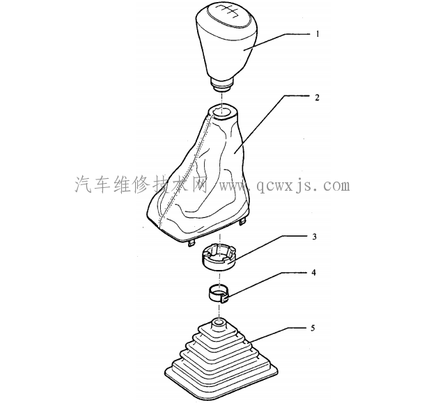 【手动变速器换档操纵装置拆卸、安装、修理】图4