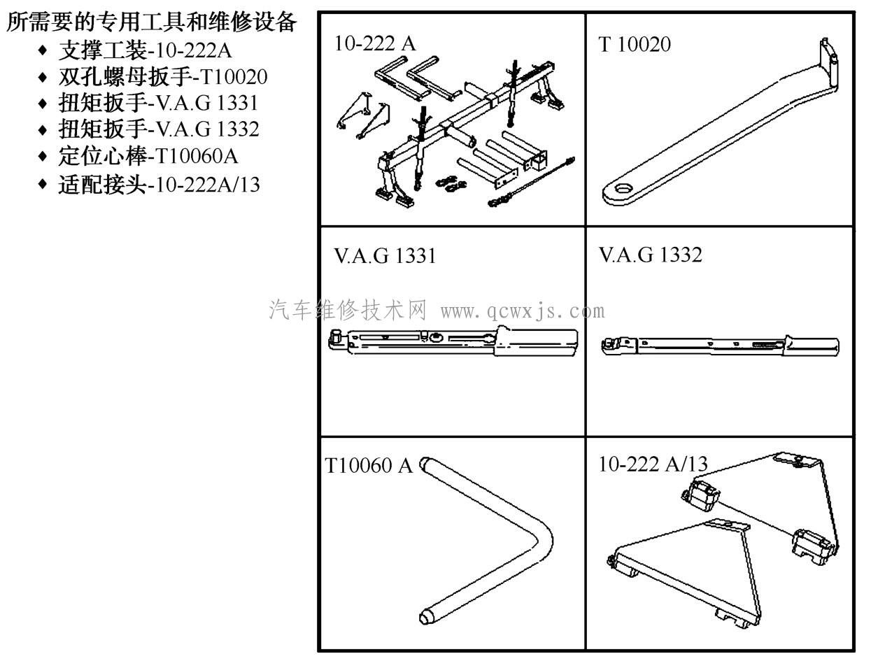 【速腾轿车1.6L发动机正时皮带拆装步骤】图1