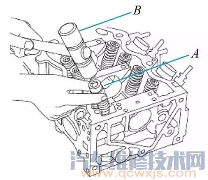 【发动机气门组件的装配步骤和方法】图1