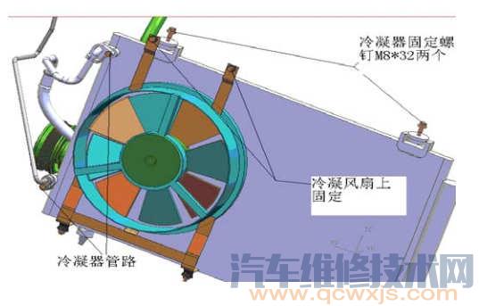 【有储液罐的冷凝器总成的检修】图2