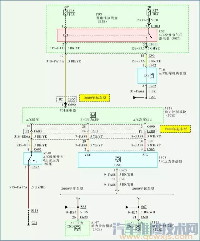 长安福特福克斯空调不能制冷故障案例