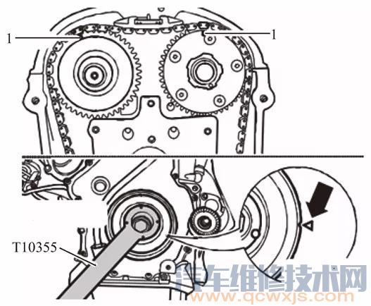 【帕萨特1.8T CEAA 发动机正时安装图】图1