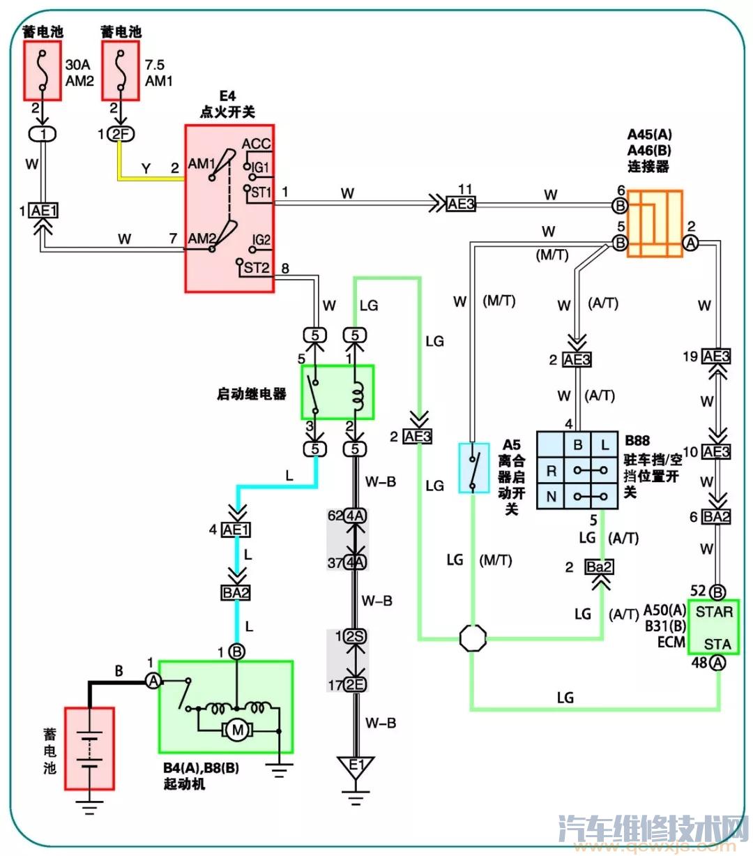 【汽车启动系统电路图（识读）】图4