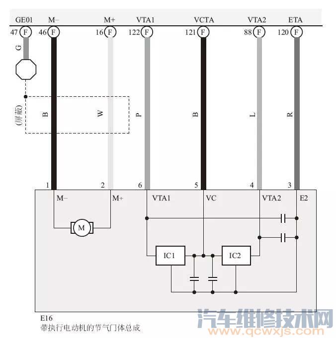 【霍尔式节气门位置传感器结构原理与检测方法】图2