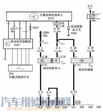 奥迪A6L雨刮器不工作故障维修