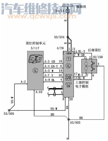 VOLVO S80按天窗开关无反应天窗不工作