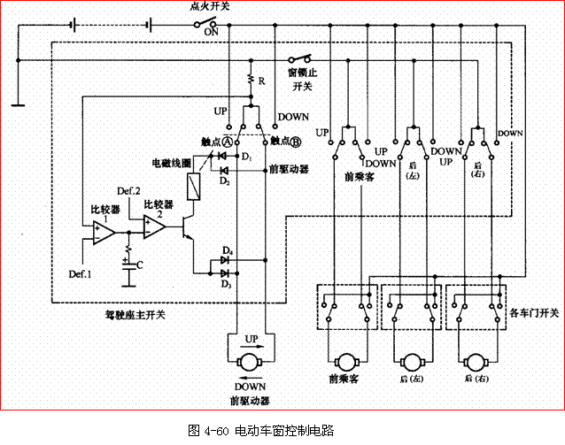 电动车窗的控制电路及工作原理