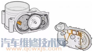 【霍尔式节气门位置传感器构造与工作原理电路】图1