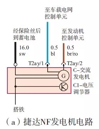 大众汽车充电系统电路的识读方法