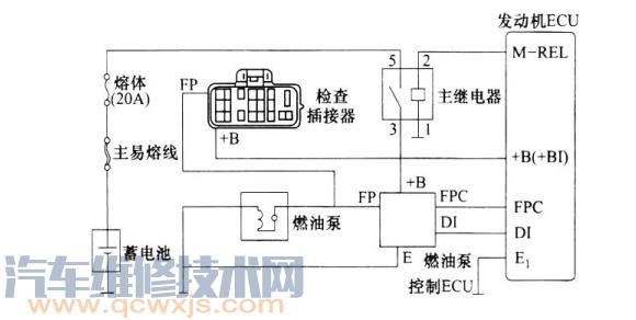 ECU控制的燃油泵控制电路原理