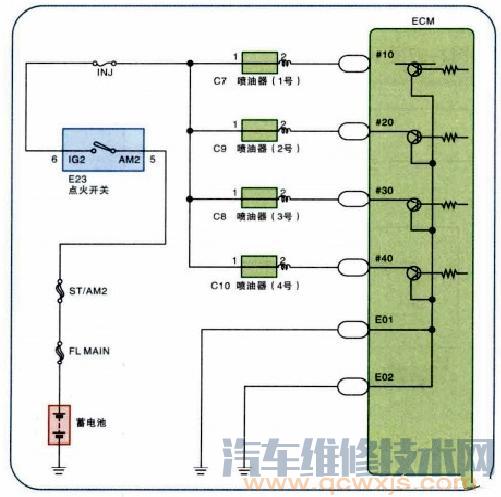 【汽车油压和火花点火正常，但喷油嘴无电不喷油发动机无法启动怎么修】图1