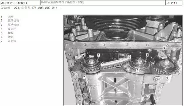 【奔驰C180/C200/E200CGI/E260/（271）车型正时校对方法】图2