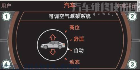 奥迪A6L空气悬挂警告灯亮维修案例