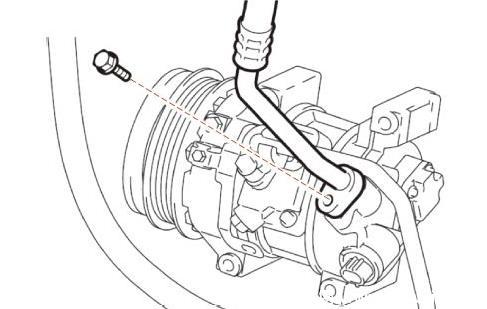 【汽车空调压缩机的拆卸步骤（图）】图2