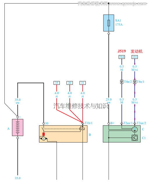 汽车发电机C控制逻辑电路