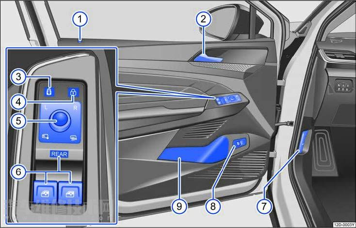 大众ID6车门按钮图解
